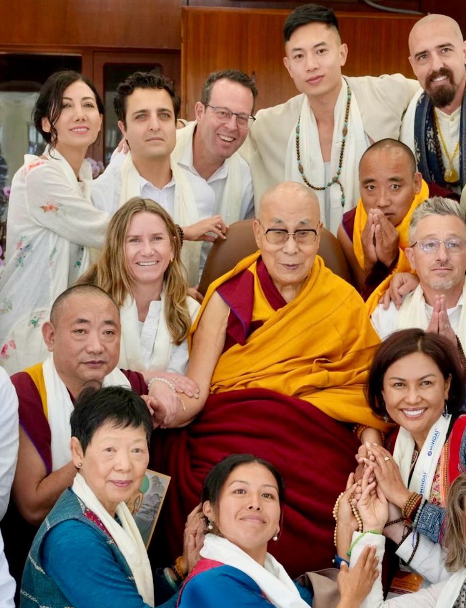 Sara Ahmadian with a delegation in Dharamshala